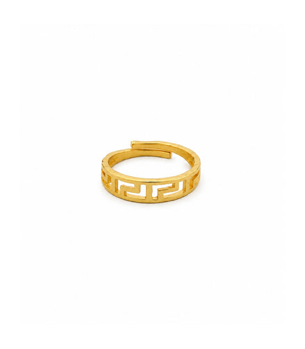 Gold Plated Geometric Adjustable Finger Ring