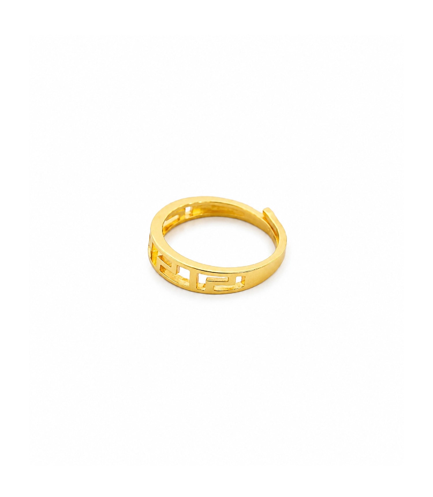 Gold Plated Geometric Adjustable Finger Ring