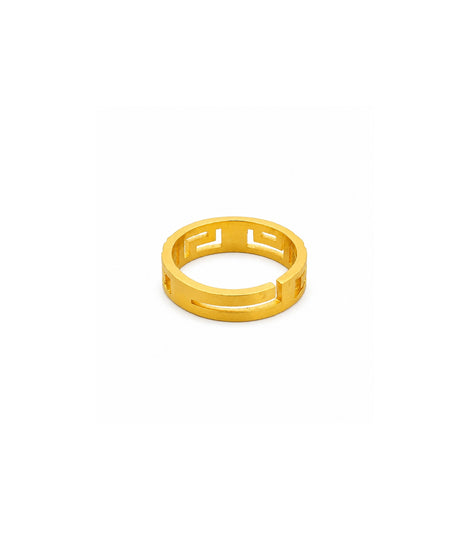 Gold Plated Geometric Adjustable Finger Ring