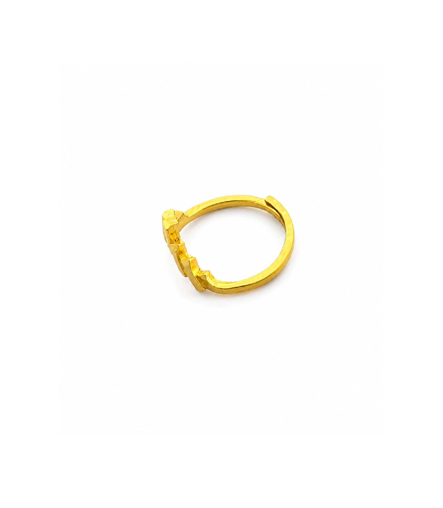 Gold Plated Geo Crest Adjustable Finger Ring