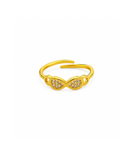 Gold Plated Adjustable Elegant AD Finger Ring