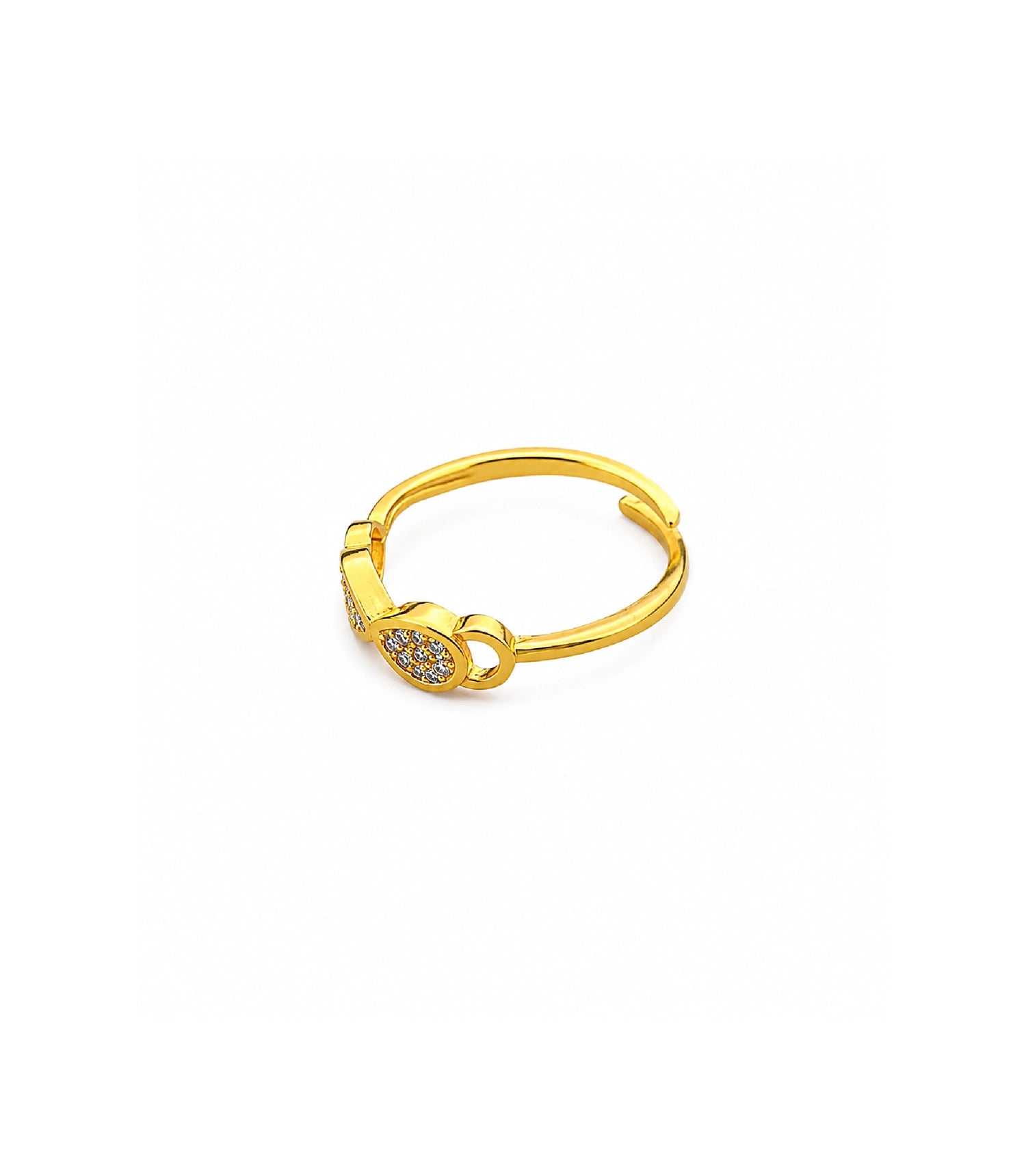 Gold Plated Adjustable Elegant AD Finger Ring