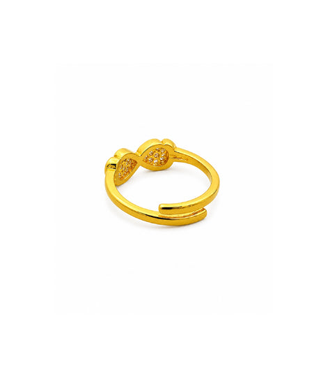 Gold Plated Adjustable Elegant AD Finger Ring