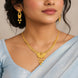 traditional gold plated peacock motif necklace set on woman DST10204