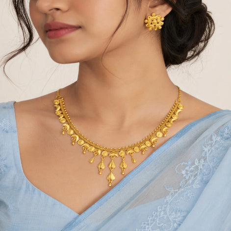 gold plated necklace set on women DST10228