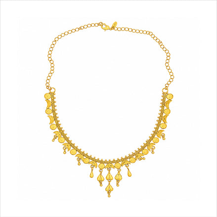 gold plated geometric filigree necklace set DST10228