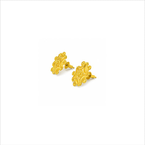 gold plated geometric filigree earrings DST10228