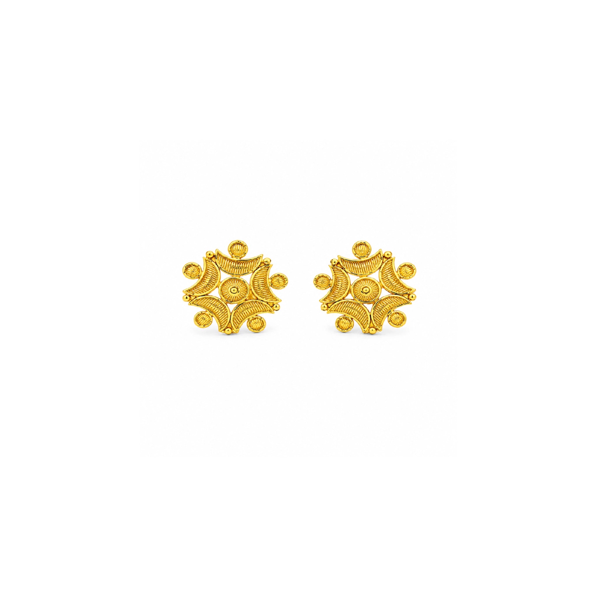 gold plated geometric filigree earrings DST10228