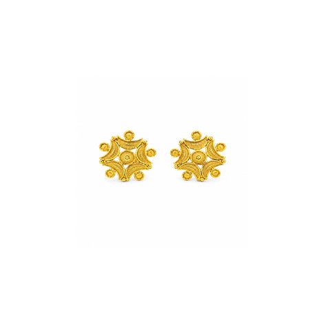 gold plated geometric filigree earrings DST10228